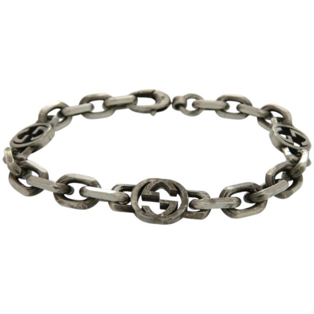 Gucci Interlocking Chain Silver 925 Silver Bracel… - image 1